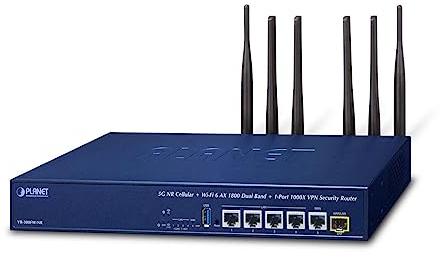 Planet 5G NR Cellular + Wi-Fi 6 AX1800 Dual Band + 1 porta W127366242 (AX1800 Dual Band + 1 porta 1000X SFP VPN Security Router)