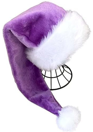 KFZR Weihnachtsmütze für Erwachsene, Deluxe-Weihnachtsmütze (lila)