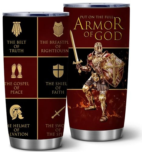 ATHAND Pastoren-Wertschätzungsgeschenke, das Evangelium des Friedens, Anbetungsgeschenk, Put The Full Armor Of God, isolierter Becher, Geschenk für Priester, Edelstahl-Vakuumbecher,