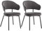 WOLTU 2er Set Esszimmerstühle, Küchenstuhl, Polsterstuhl, Loungesessel, Wohnzimmerstuhl, Design Stuhl, mit Rückenlehne Armlehnen Metallbeinen, gepolstert, Samt, Dunkelgrau, BH389dgr-2