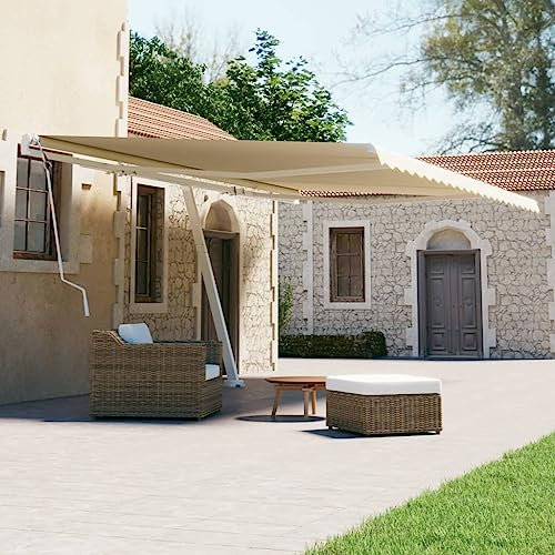 Tende da Sole per Esterni Tende da Sole per Piscine Tende da Sole per Terrazze Tenda da Sole Autoportante Manuale 600x300 cm Crema Adatto per Bistrot, Dehors, Giardini, Negozi