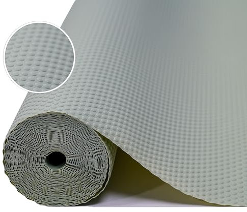 Estera para cajones Impermeable, esteras de plástico EVA no Adhesivas, Rollo para Estante, cajón, refrigerador, Mesa, Armario, estantes para Fregadero de Cocina, Cortable 44cm x 600cm Verde Salvia