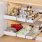 Creperture 3er Set Küchenschrank Organizer Ausziehbar,13.5+18+27cm Teleskopschublade ABS Schrank Organizer Schieben Sie aus Schubladen Regale für Küche Pantry, Wohnzimmer, Badezimmer
