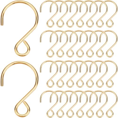 SOFPLATE 1 Box Mit 300 S Förmigen Haken Weihnachtsbaum S Haken Aus Edelstahl Metalldraht Mini Haken In Goldener S Form Ornament Aufhänger Zum Aufhängen von Kristall Kronleuchtern Weihnachtsbaum