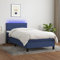 Willood Boxspringbett mit Matratze Bett Kopfteil LED, Einzelbett Bettgestell mit Lattenrost, Polsterbett Bettrahmen Blau 90x200 cm Stoff Horizontale Streifen