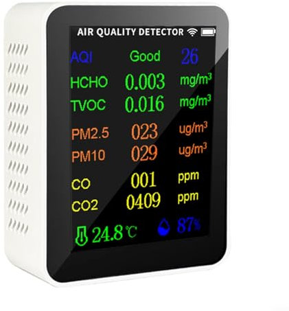 Oniissy WIFI Air Quality Meter 12 in1 PM2.5 PM10 HCHO AQI Temperature Humidity Tester,Air Quality Monitor Professional,Tester Indoor Outdoor Air Pollution Detector