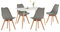 H.J WeDoo Esszimmergruppe Esstisch mit 4 Stühlen Essgrupp, Rechteckig Küchentisch und 4er Set Esszimmerstühle Sitzgruppe für Wohnzimmer Küche Büro(120x80cm Tisch+4 Grau Stühle)