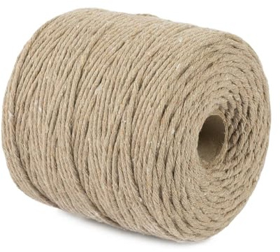 29 Colors 3mm Braided Macrame 100% Cotton Cord Crafting, Jewelry Making & Rustic Home Décor String Rope Craft Project DIY Supply Soft Nartural Knotting Boho Decor Knitting (Beige, 100m)