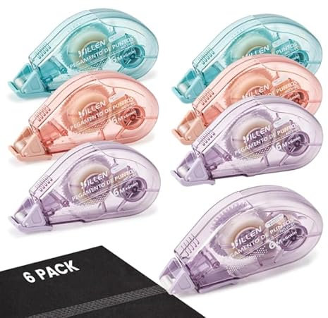Roller de Colle Double Face, SANGFUN 6Pcs Colle Roller, Rouleaux de Colle Double Face,Roller Colle Avce Des Points,Colle Scrapbooking Accessoires Transparentes pour Travaux Manuels, Album Photo, Carte