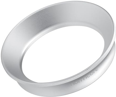 Normcore 51mm Espresso Dosing Funnel V2, Magnetic Dosing Ring, 18mm Anodized Aluminum with 15 Neodymium Fit 51 mm Bottomless Portafilter, Silver