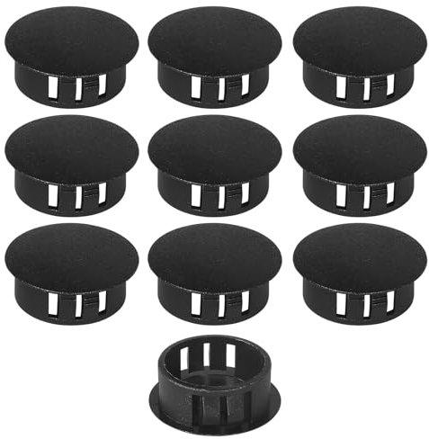 Navasen 10 Stück Abdeckstopfen Kunststoff 30mm Lochstopfen Rohrabdeckung Stopfen Blindkappen Lochkappen für Bohrlöcher, Möbel, Schrank, Schwarz