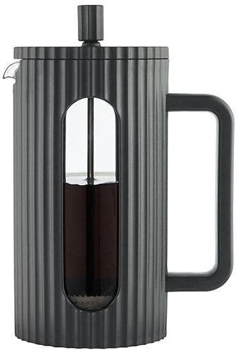 Klausberg Teezubereiter Kaffeebereiter French Press 1000ml / 9 Tassen, Kaffeepresse Edelstahl filter, Kaffeekanne, Glas Teekanne, Teebereiter, Spülmaschinenfest Teekocher, matt Schwarz (KB-7751)