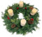 Gartenpirat Künstlicher Weihnachtskranz Ø 60 cm mit 4 LED-Kerzen Flacker-Effekt Adventskranz geschmückt mit Zapfen und roten Beeren