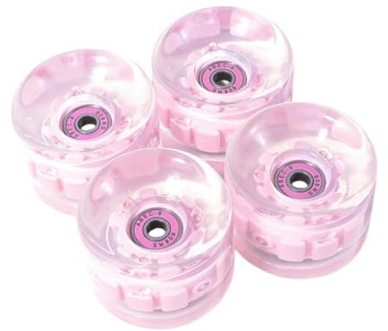 Ronyme 4 Stücke Skateboardräder leuchten leuchtende transparente PU -Rollers Longboard -Räder, Rosa