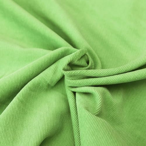 Babycord Feincord Stoff uni - 100% Baumwolle - 220g/m² - Meterware ab 25 cm Länge Farbe Lime Grün