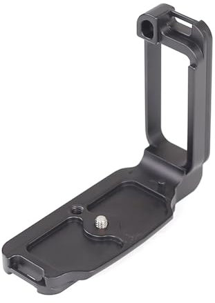 L-Shaped Arca Compatible Quick Release Plate for Nikon D850, Lightweight Aluminum Alloy, Black, 85g, CNC Machined, Ergonomic Design, Easy Battery Access