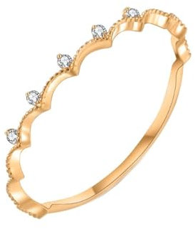 Bishilin Ringe 375 Gold 9 Karat Damen, Trauringe Schmal mit Diamant Eheringe Hochzeit Ring Frauen Größe 62 (19.7)