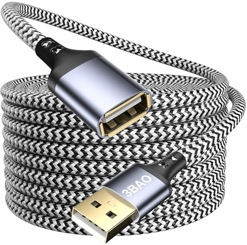 3BAO USB-Verlängerungskabel 6M, USB2.0 Ein männliches zu einem weiblichen Kabel USB-Verlängerungsleit Hochgeschwindigkeitsdatenübertragung kompatibel für Drucker, Scanner, Kamera, Tastatur, Kartenlese