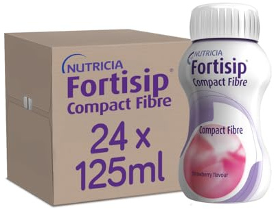 Fortisip Compact Fibre Liquid Strawberry, 125ml Bottle, Pack of 24