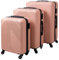 TRIZAND Kofferset 3-teilig – Hartschalenkoffer in Pink– Trolley mit 4 Rollen, Zahlenschloss, Handgepäck, Mittel & Groß – Reisekoffer Set ABS