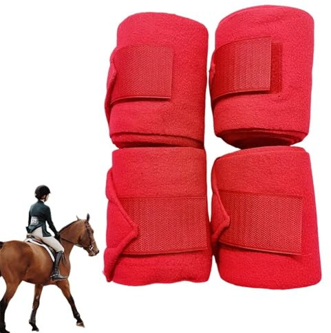 Lot de 4 bandages élastiques pour pattes de cheval – Accessoires équestres Bandes de protection avant pour entraînement, compétition et promenades en plein air