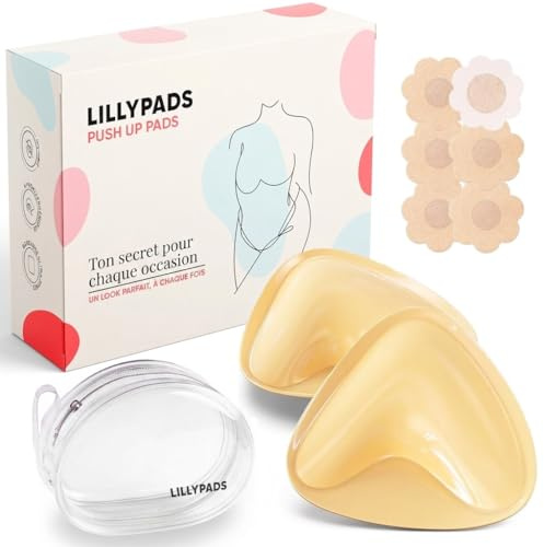 Lillypads® Coussinets Push Up – Coques Auto-Adhésives pour Soutien-Gorge – Matériau Hypoallergénique – Réutilisables – Taille M