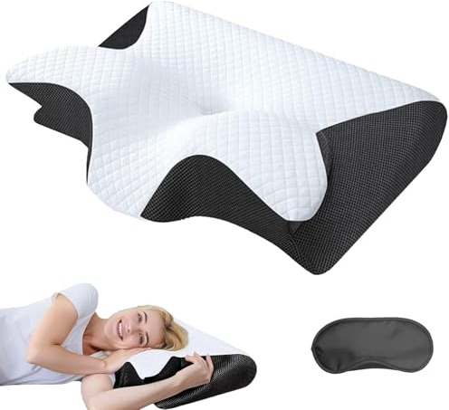 Snrtevu Dreamsleepz Kissen für Deinen Nacke, Dreamsleepz Ergonomisches Nackenkissen mit Konturierter Unterstützung für Seiten, Rücken und Bauchschläfer, für Besseren Schlaf (A)