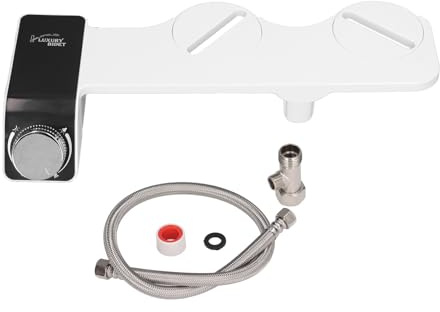 Bidet WC con Ugello Singolo, Doccetta Regolabile in Plastica ABS, Montaggio Facile 1 / 2in - Regolazione Pressione Acqua, Autopulente, Sostenibile e Igienico (1/2 in Asia Australia nel Regno Unito)