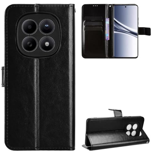 Hülle für Xiaomi Redmi Note 15 5G/Poco M8 5G Handyhülle, Etui Leder Case | Ebzzliy [Standfunktion] [Kartenfach] Brieftasche, Flip Cover Geschäft Klappbar Stoßfeste Schwarz