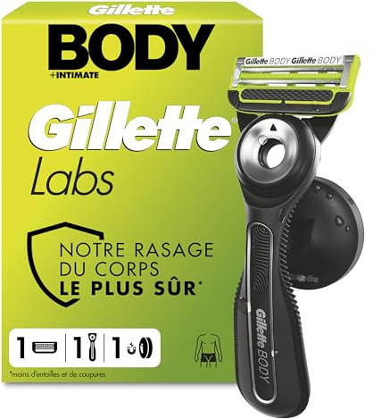 Gillette Labs Body + Intimate Rasoir Intime Homme, 1 Cartouche, Noir