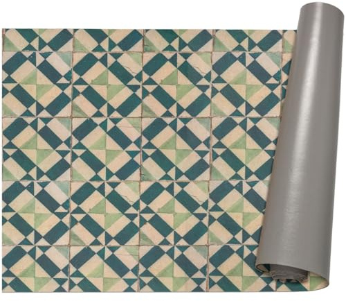 ANRO Küchenläufer Teppich Läufer Flur Küchenteppich rutschfest Küchenmatte PVC abwaschbar Flurläufer pflegeleicht Azulejo-Design 350 x 67 cm