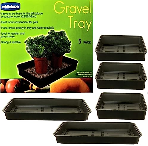 Whitefurze Set of 5 Plastic Garden Greenhouse Gravel Tray - Medium Gravel Tray 38cm