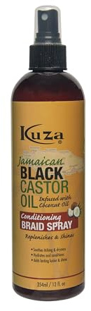 KUZA NATURALS JAMAICAN BLACK CASTOR OIL CONDITIONING BRAID SPRAY 354ML