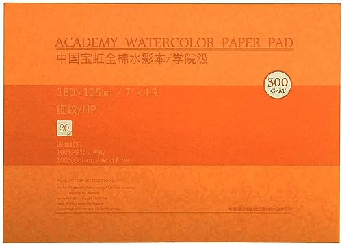 MEEDEN Aquarellpapier Baumwolle: 20 Blatt Watercolor Paper 300g/m² - Glatt 18 x 12,5 CM - Säurefrei Aquarellblock Malblock DIN A6 Acrylpapier Zeichenpapier für Aquarell Gouache Künstler Kinder