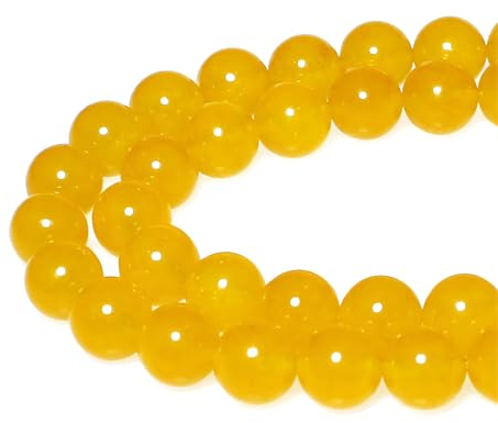 jartc 12mm Rotondo Pietra Sciolto Perline Giallo Calcedonio Pietre Semipreziose per La Fabbricazione di Gioielli Bracciali Collane