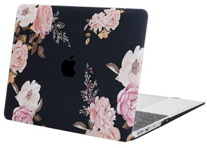 MOSISO Hülle Kompatibel mit MacBook Air 13 Zoll Modell A1369 / A1466 2010-2017 Ältere Version, Ultra Slim PatternPlastik Schützende Cover, Rosa Pfingstrose