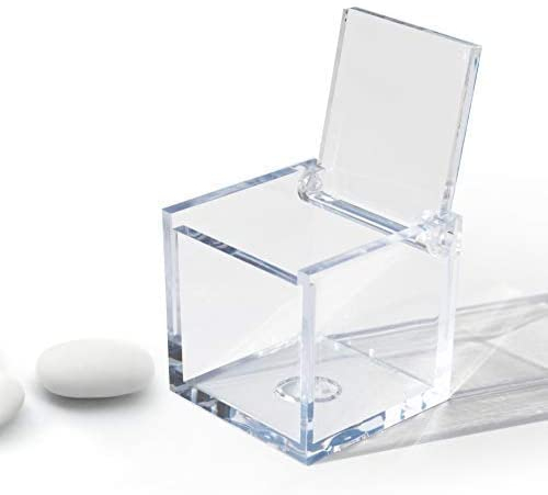 Omada Design Bonbonierre aus Plexiglas mit Deckel, 48 Stücke, quadrat und 5X5X5 cm, ideal als Geschenk für Zeremonien oder Geschenkschachtel für Bonbonierre. Made in Italy. Transparent Farbe