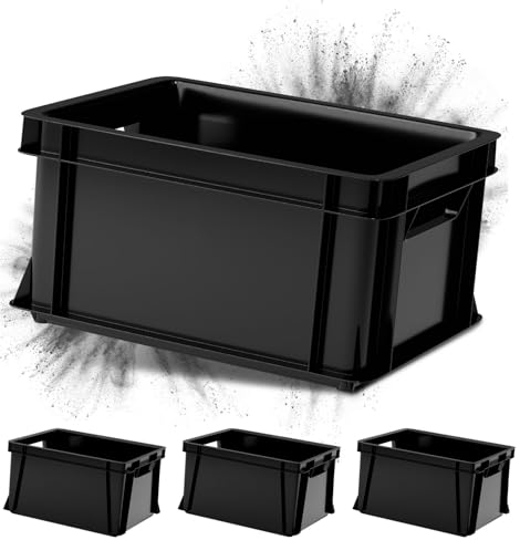 ARTECSIS 4er Set Minibox Aufbewahrungsbox 11L Transport- und Lagerbox aus stabilem Kunststoff stapelbar Anthrazit