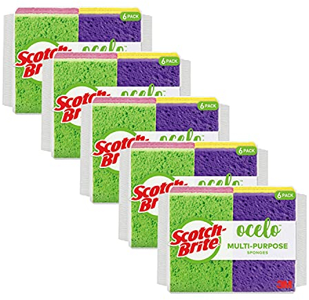 Scotch-Brite Esponja, Multicolor, 6 Unidades (Paquete de 5)