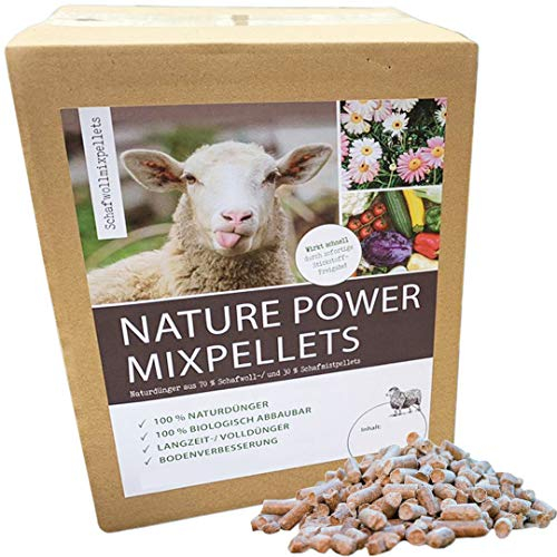 Nature Power Mixpellets 70% Schafwollpellets 30% Schafmistpellets 5000g / 5kg Biologischer Naturdünger Universal Obstdünger Pflanzendünger Gemüsedünger Langzeitdünger Kräuterdünger