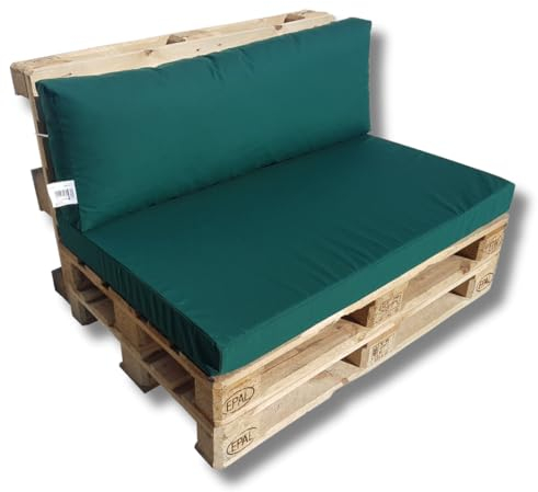 Natalia Spzoo Palettenkissen Set für Palettenmöbel Sitzkissen und Lehne mit Reißverschluss passend für Paletten 120 x 80 cm (Grün)