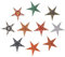 GURU SHOP 10 STK. Papier Ministern für Lichterkette 20 cm, Faltbar - Multicolour, Papiersterne 20 cm für Lichterketten
