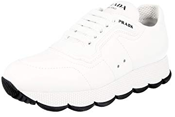 Prada Damen Weiss Leder Sneaker 1E946L 038 F0009 40.5 EU
