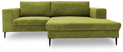 DOMO. collection Ecksofa Modica, Sofa in L-Form, moderne Eckcouch, bodenfreie Couch, Eckgarnitur, Polsterecke 244 x 173 x 83 cm (BxTxH), grün