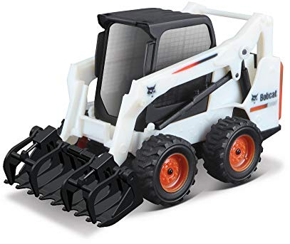 Bburago 10CM Bobcat S590 Skid-Steer Loader W/Grapple, Motifs et Couleurs Assorties
