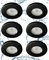 Trango 6er Set IP44 Bad Einbaustrahler 6729IP-065MOSD aus Edelstahl in Schwarz Rund inkl. 6x Ultra flach 3 Stufen dimmbar LED Modul nur 3cm Einbautiefe für Bad, Außen, Deckenstrahler, Einbauspot