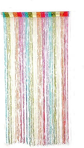 smilegirl String Door Curtain Fly Insect Bug Screen String Doorways Divider Glitter Retro Tassel Doors Doorways Dividers Window Curtain Panel Party Decorations (Rainbow)
