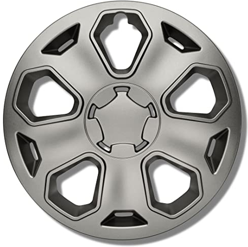 Radkappen 13 Zoll - Silberne Radzierblenden 4er-Set von 13-16 Zoll - Topas Radblenden für die meisten Automarken und Stahlfelgen - Zierkappen in Schwarz oder Silber - Felgenabdeckung für Autofelgen