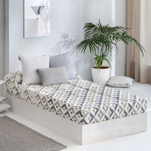 Murcia Gesteppte Steppdecke, grau, für Ausziehbett, Etagenbetten, Boxspringbetten, bequem und einfach zu bedienen, Füllung 150 g, Bettgröße 105, Stoff 70 % Baumwolle / 30 % Polyester, Matratzenhöhe