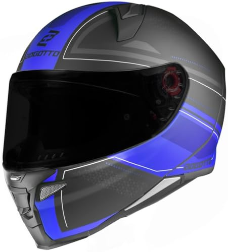 Bogotto FF110 Cinder Helm, schwarz matt/blau, M